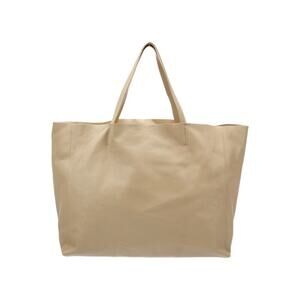 Celine Beige Lambskin Leather Horizontal Cabas Shoulder Handbag Tote Bag